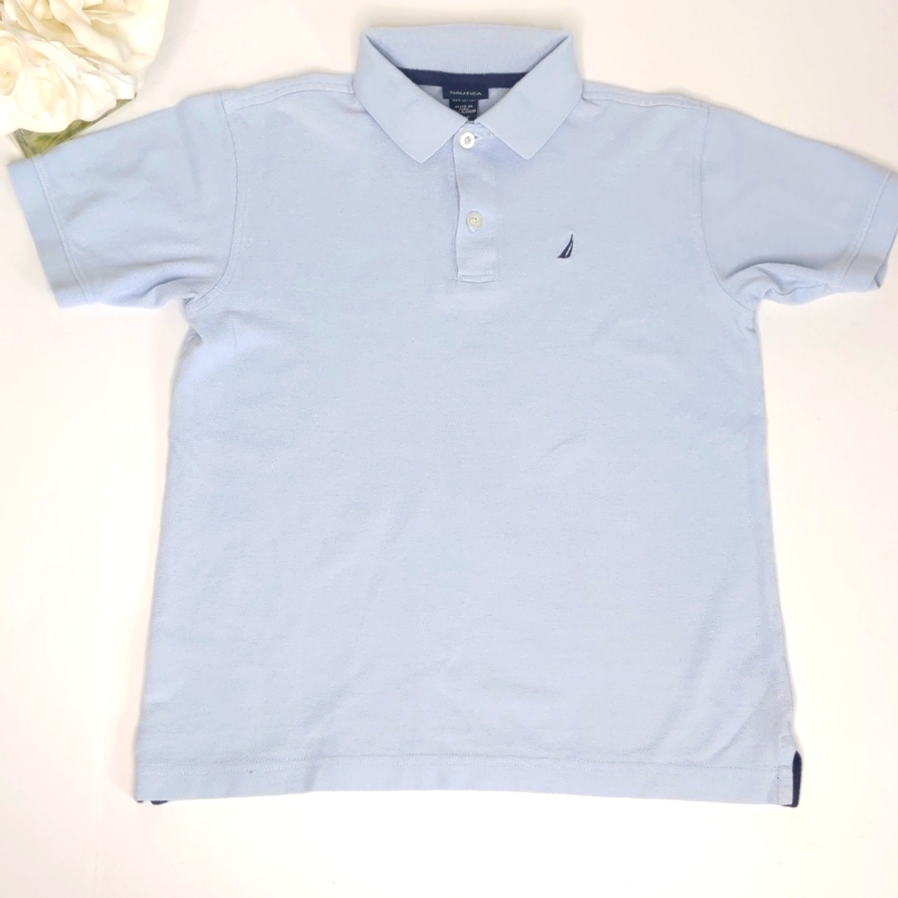 Nautica Polo Boys Size Large 8/10light Blue